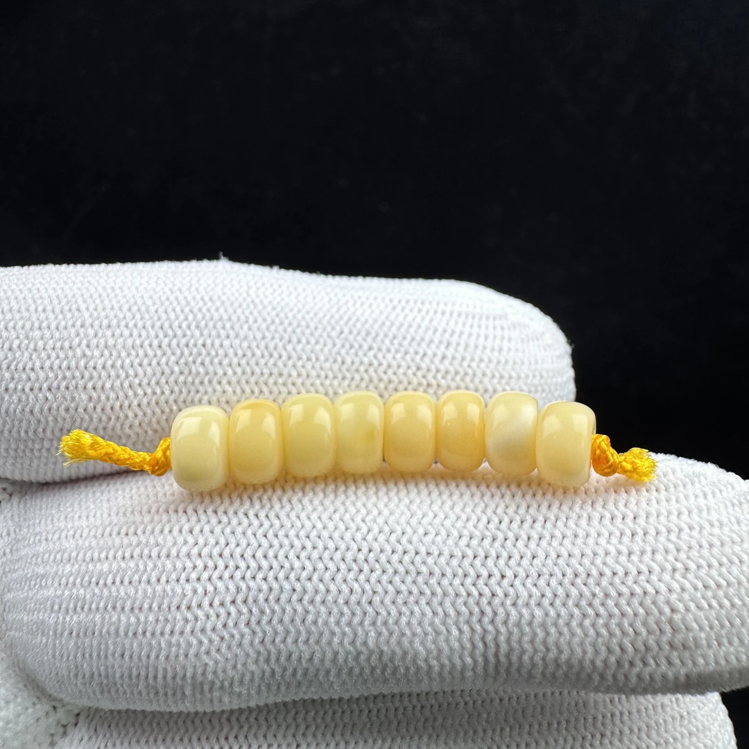 K3631天然原矿蜜蜡 隔珠7mm支持复检假一罚十