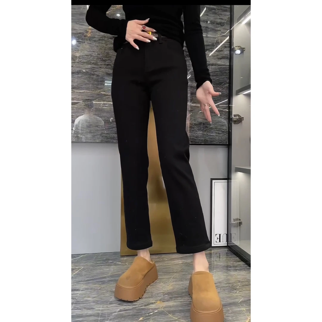 ［文静家］冬洋气加绒加厚有型烟管裤女