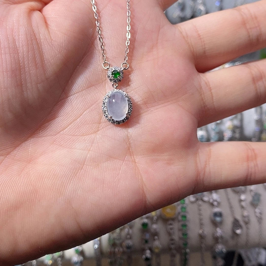 翡翠银S925镶嵌颈饰