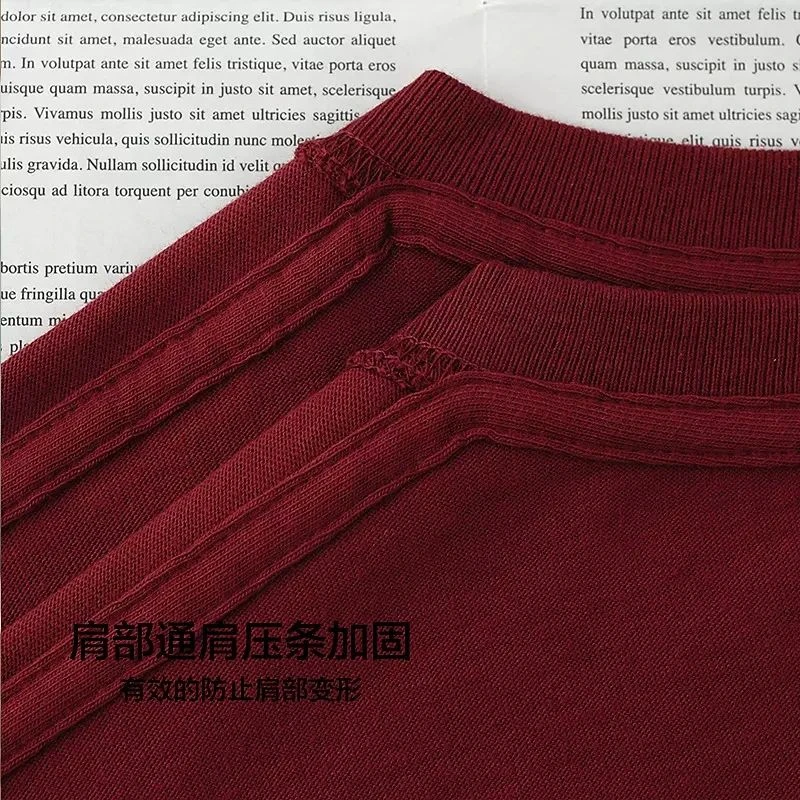 洋气有气质!酒红色上衣纯棉短袖复古显瘦红大码宽松百搭结婚T恤夏