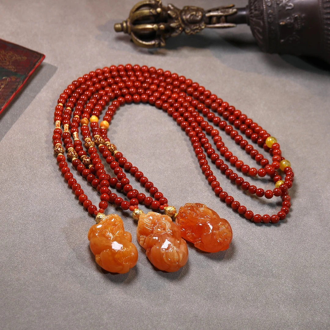 金福貔貅蜜蜡项链X30552 -6多样性发其一