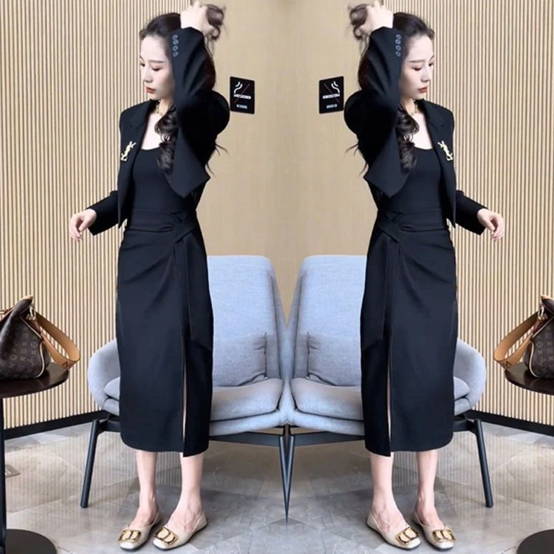 2025春季新款炸街网红爆款欧站时尚潮流西装高级感气质减龄两件套