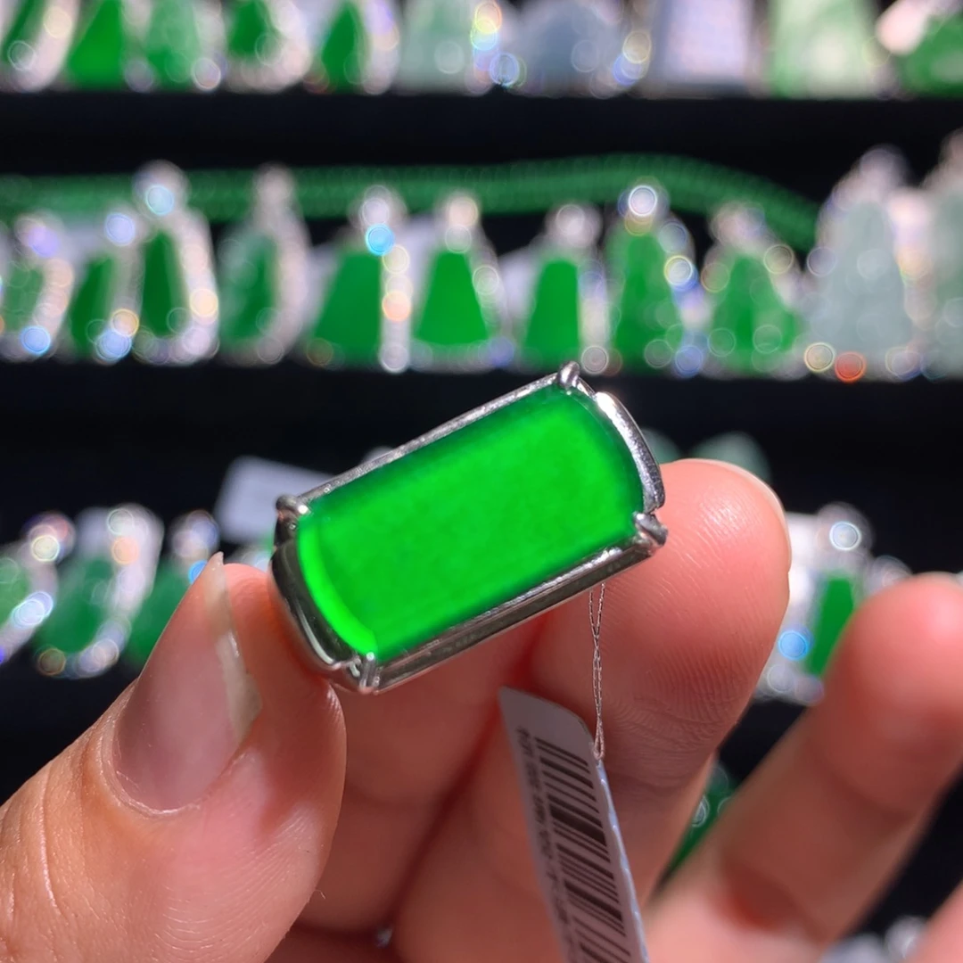 【闪购商品】翡翠银S925镶嵌颈饰天然翡翠