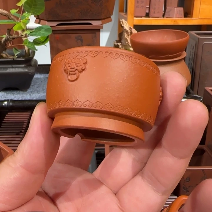 致***春紫砂花盆原矿紫泥