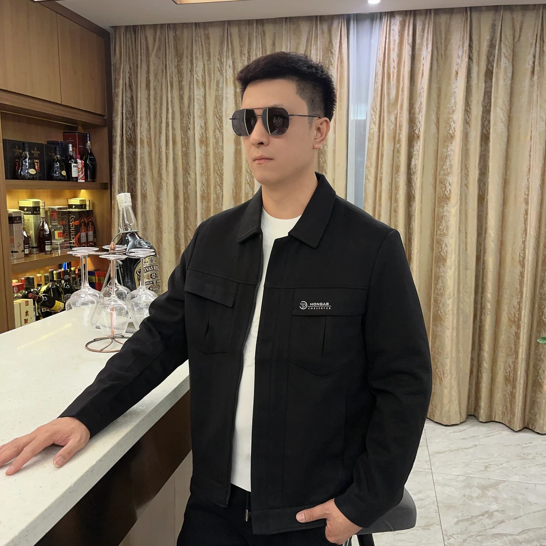 2024秋冬男士新款潮流外套织带轻奢欧货时尚休闲薄外套06-1