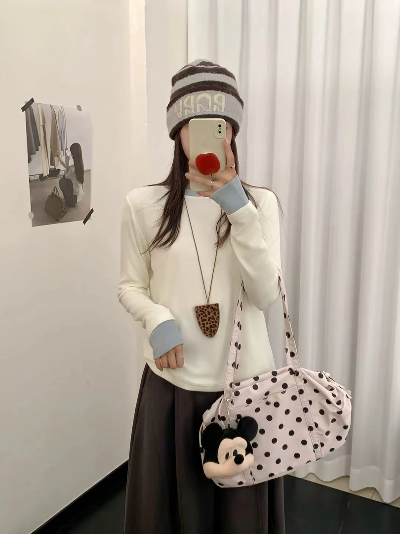双长袖秋冬修身型洋气拼接休闲TPIN25722