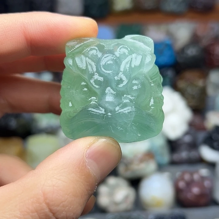 石材醒狮小白萤石