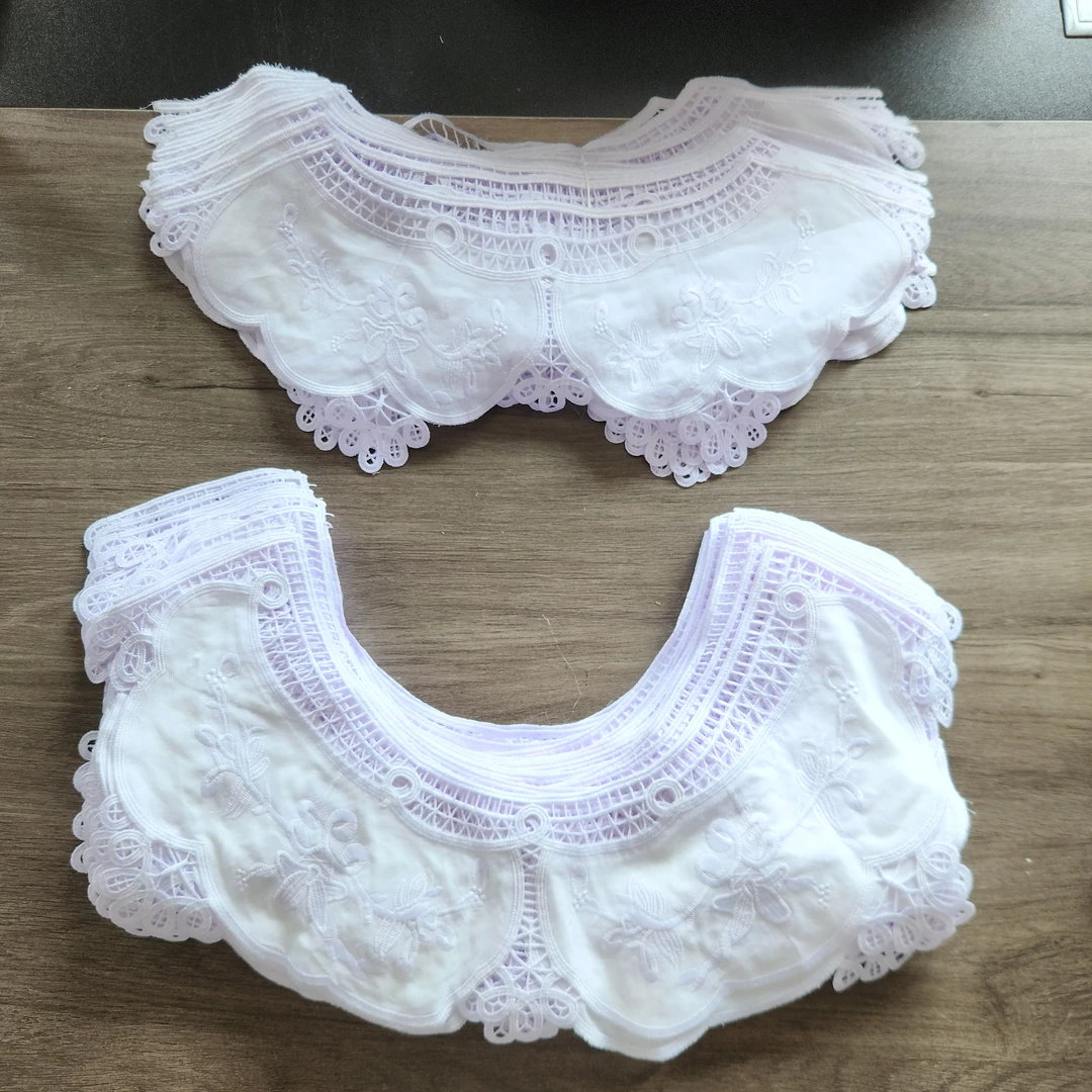 2对 镂空绣花 圆领 前后搭配 布料辅料  链接