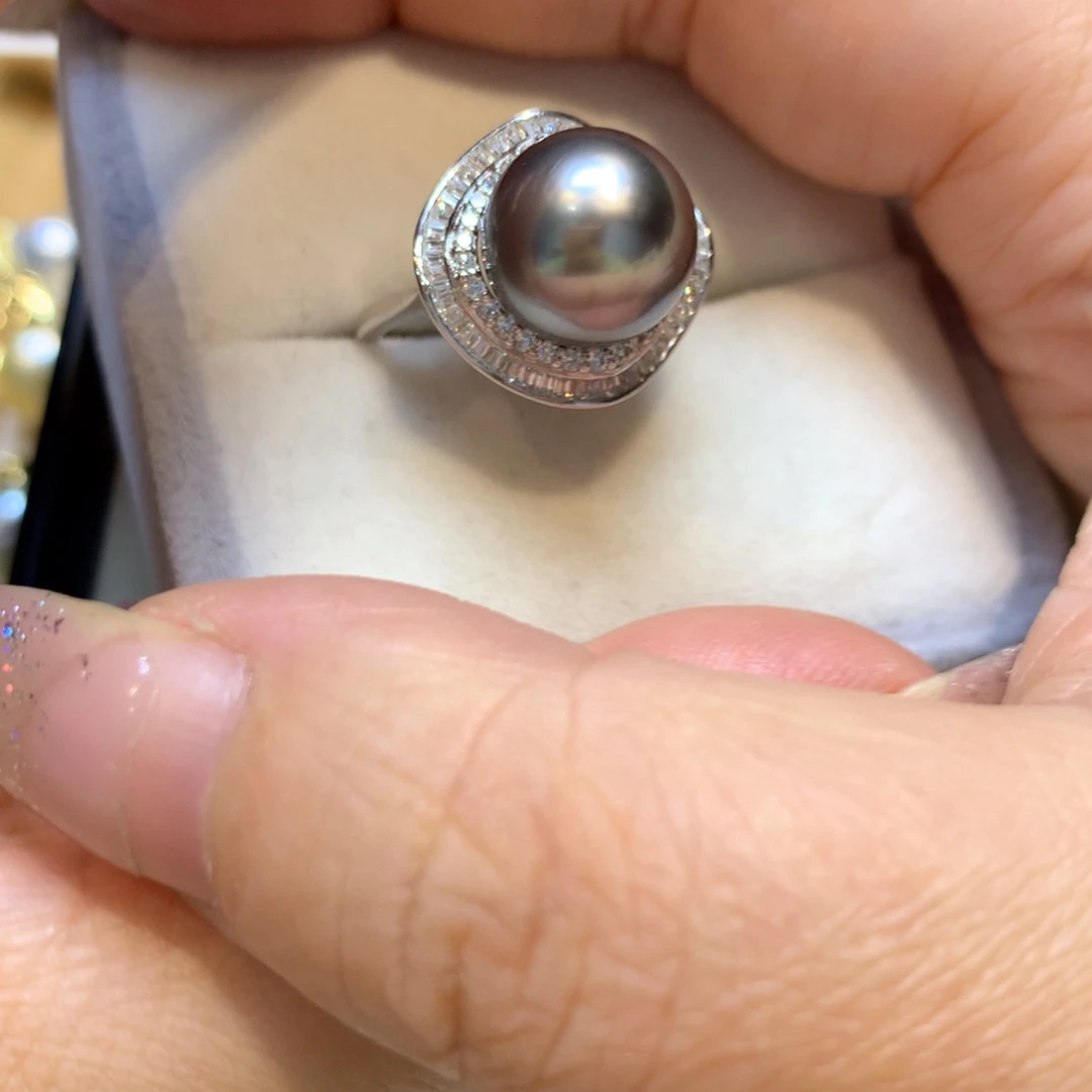 海水珍珠戒指银S925镶嵌