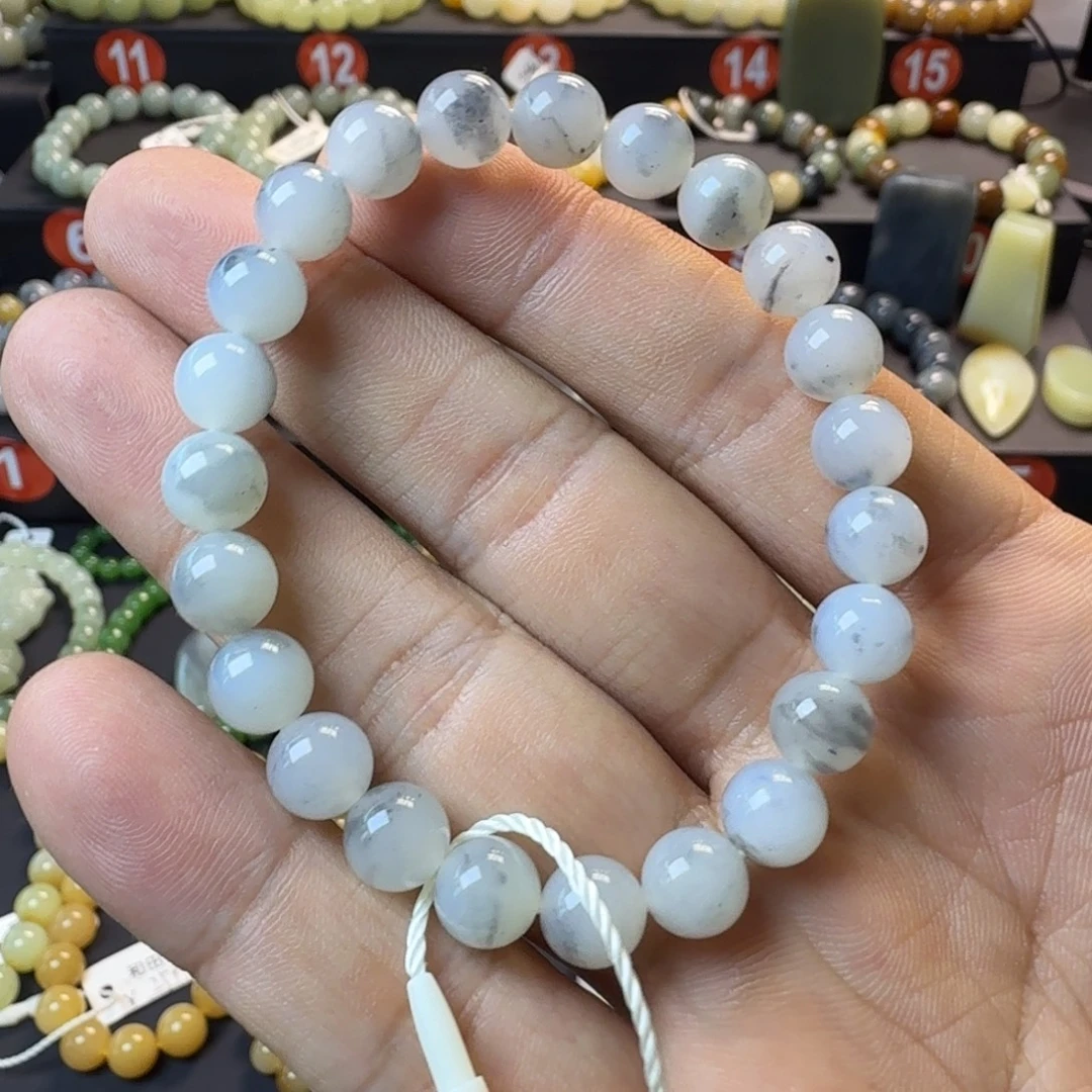 和田玉未镶嵌手链（一物一证 NGTC国检）新疆若羌青花卡8