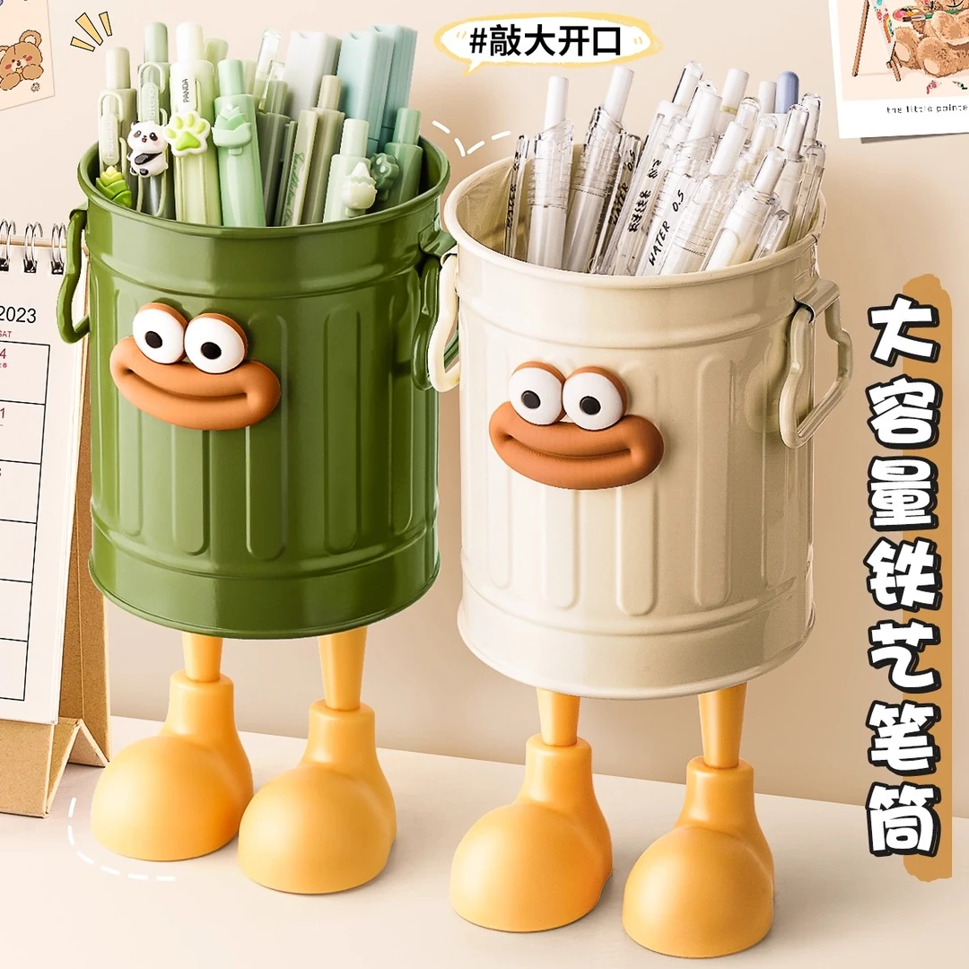 搞怪笔筒大容量办公室桌面收纳盒学生女孩儿童男孩轻奢高颜值摆件