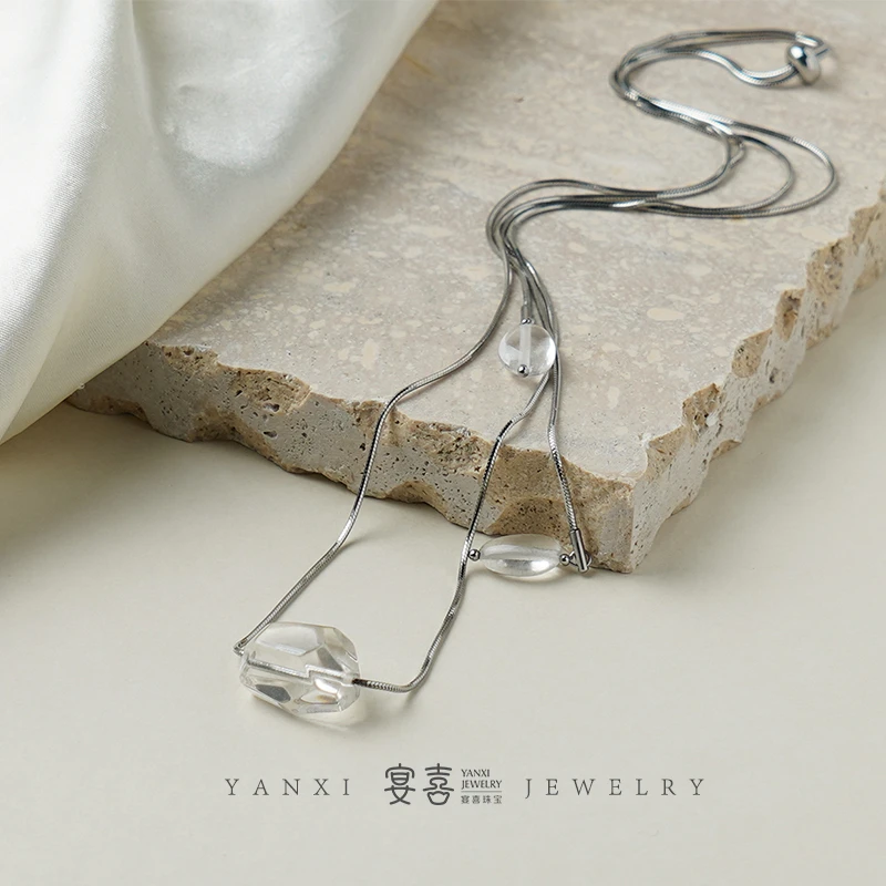 【冰糖】白水晶随形项链 多样性发其一