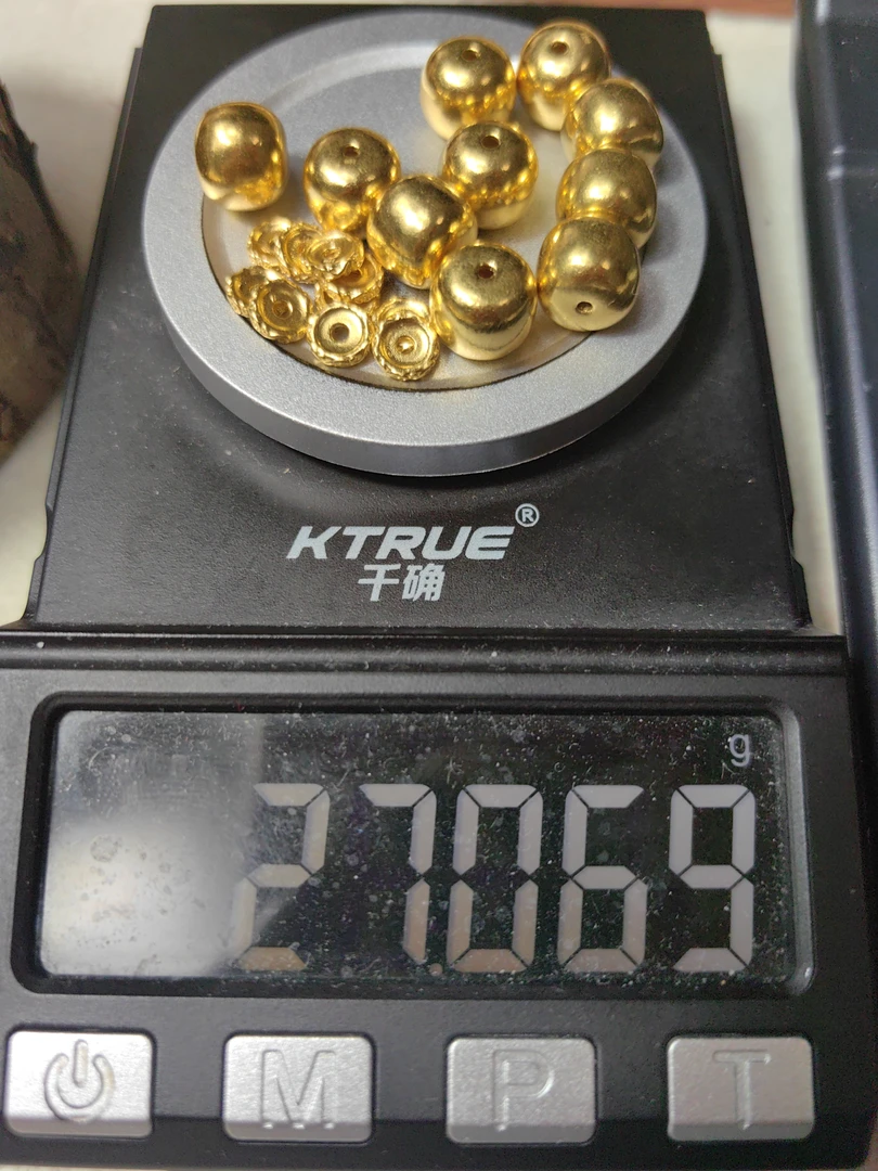 足金999光珠老型金珠黄金手串配饰