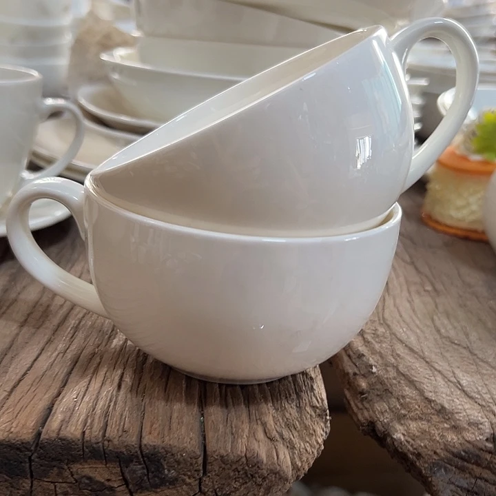 国营尾货骨瓷早餐杯一对