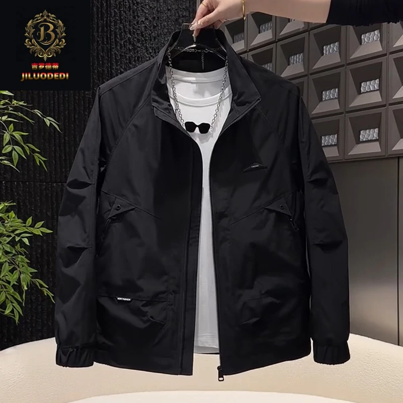 吉罗德蒂立领夹克外套春秋新款潮牌时尚百搭休闲美式男士冲锋衣