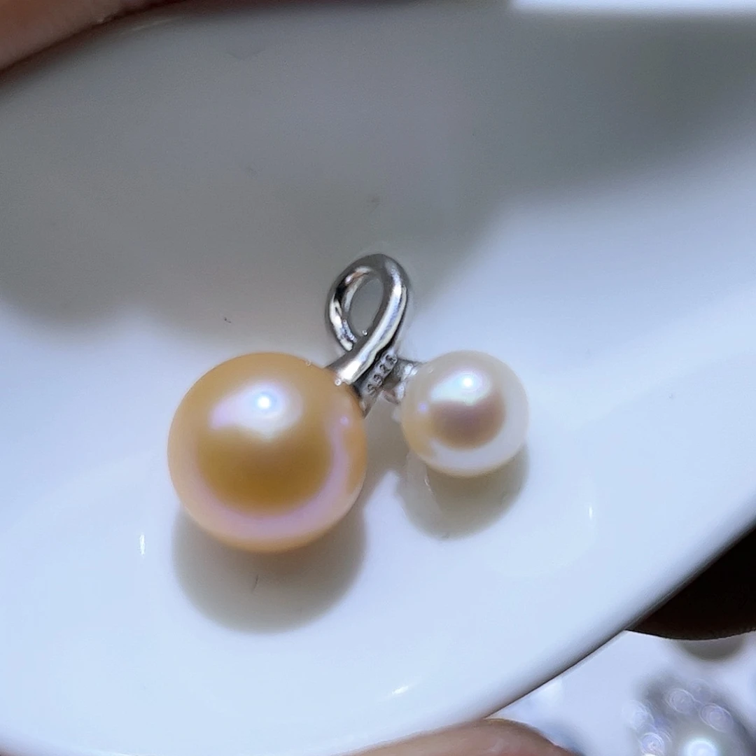 淡水珍珠银S925镶嵌吊坠(不含链)是***啊02