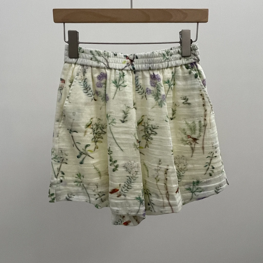 【BAI】夏新款印花气质百搭短裤女63100