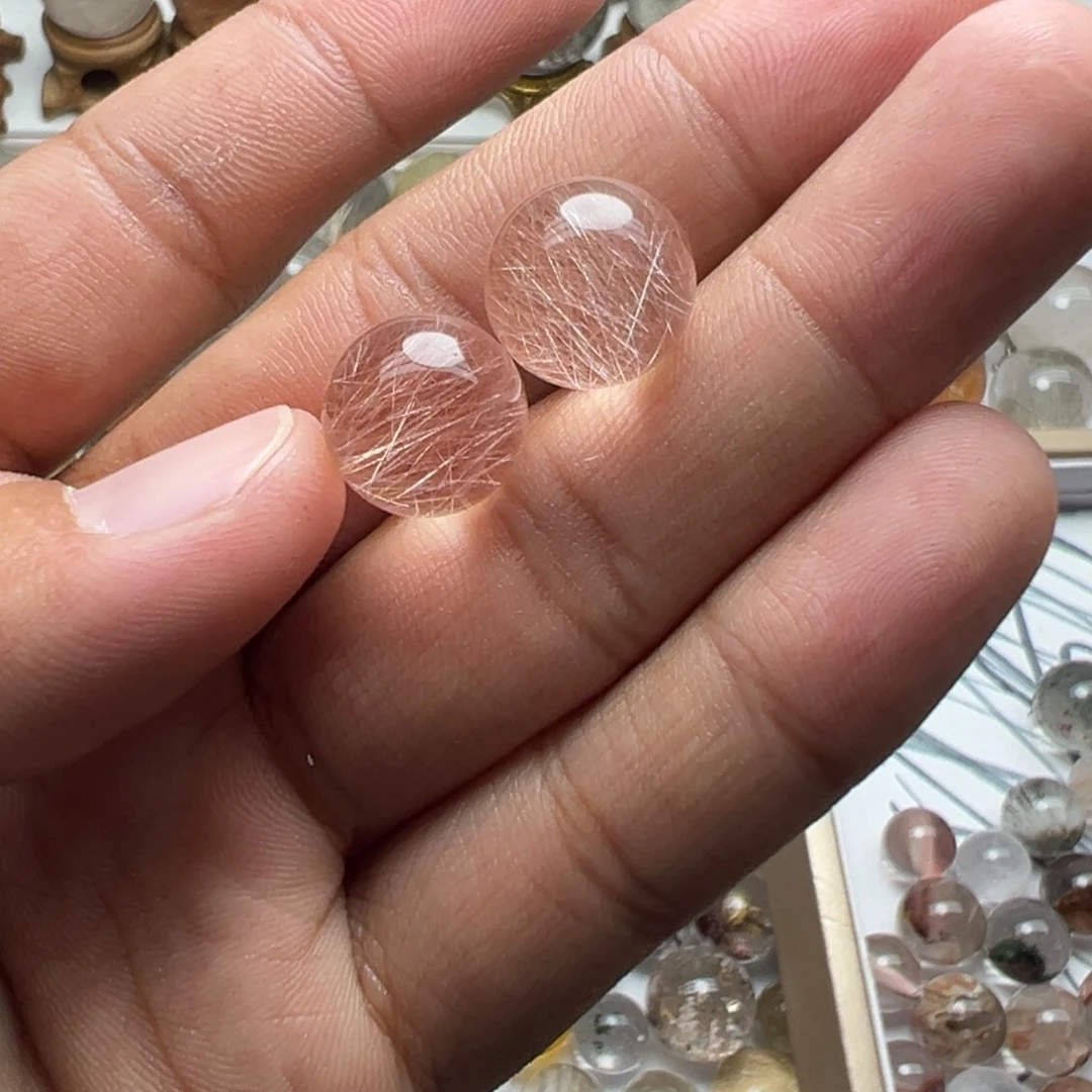 未镶嵌珠宝半成品水晶兔毛球