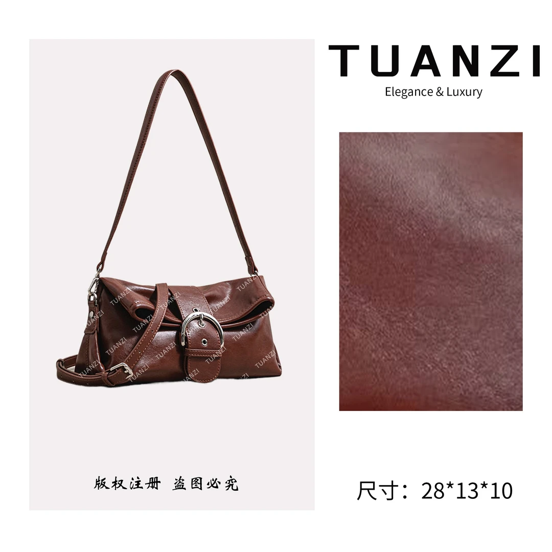 TUANZI『高端玩家』新款原创设计单肩斜挎法棍包SK-92818-复古棕