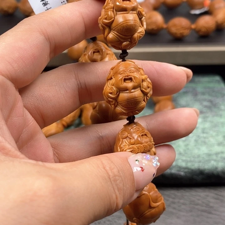 橄榄核手串/手链周派荷叶财神