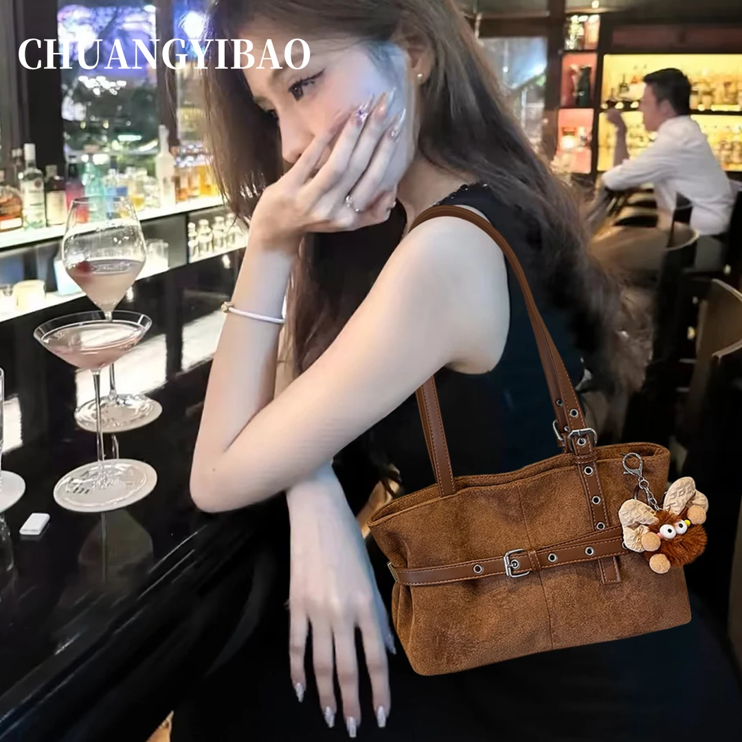 秋冬复古棕色通勤托特包包女式2025新款轻奢小众高级感单肩腋下包