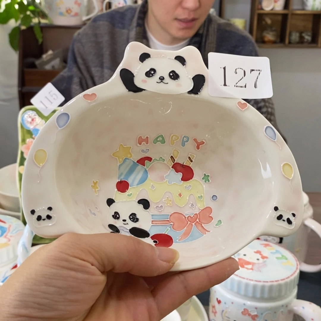 瓷片景德镇釉下彩手绘