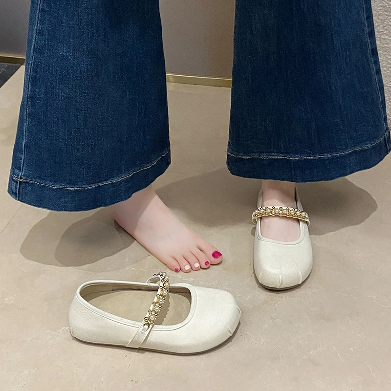 法式玛丽珍女鞋新款夏季平底芭蕾舞软底单鞋时尚百搭复古温柔浅口