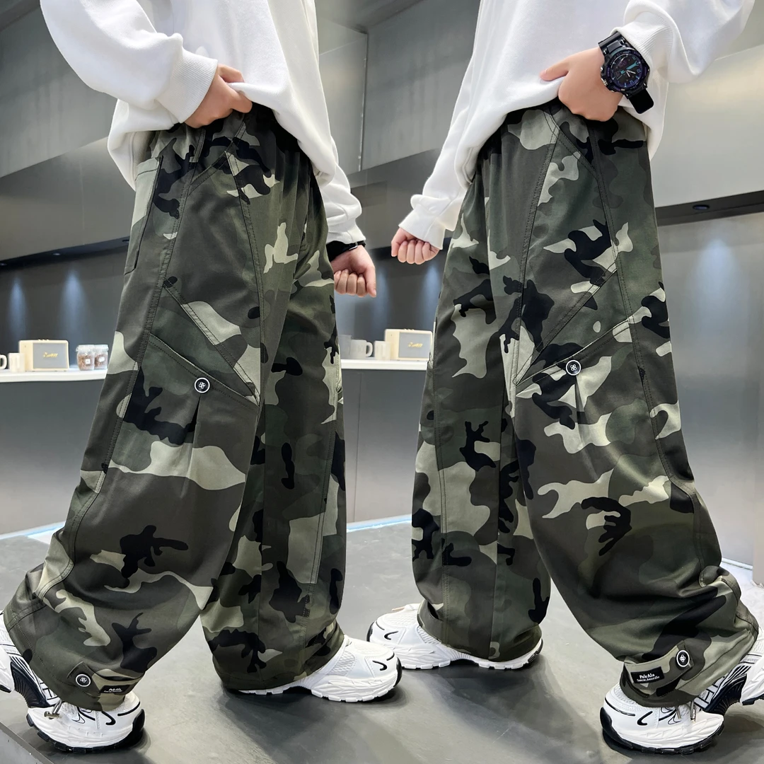 男童秋装裤子2025新款儿童装春秋款中大童休闲工装裤秋季男孩长裤