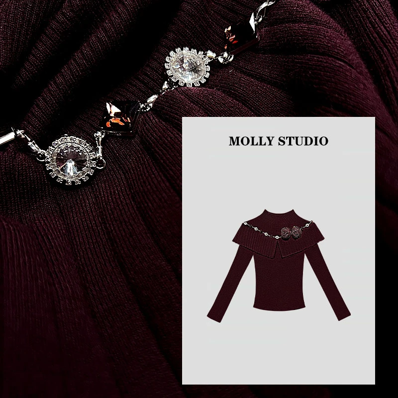 【芙娜妮】Molly时尚气质修身显瘦轻奢重工洋气秋冬上衣 M2025961