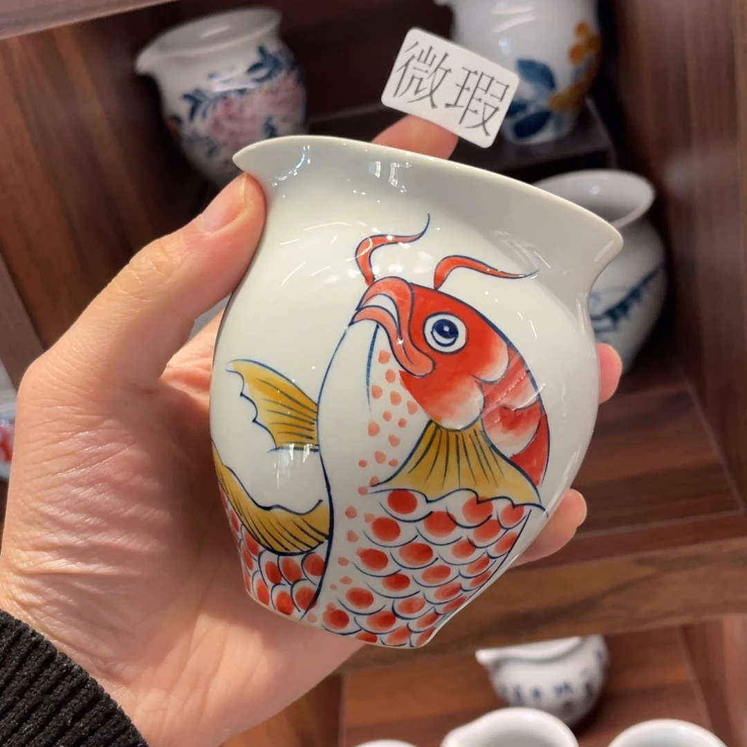 釉下手绘茶具微瑕