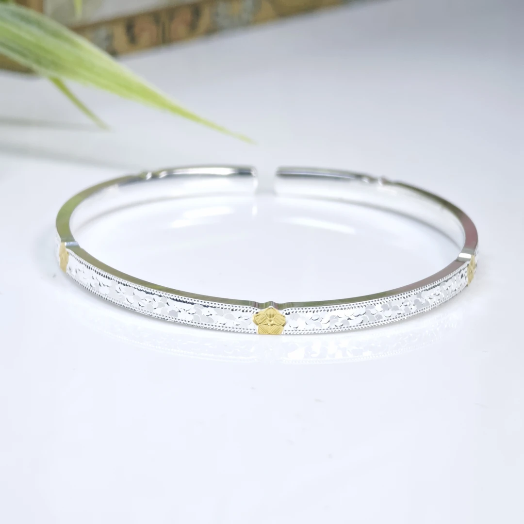 足银银制品 【铭记珠宝】足银手镯4-DM249H83