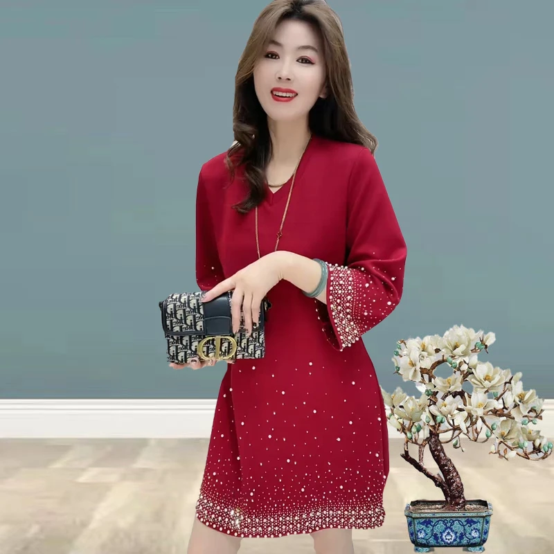 555556洋气时尚简约通勤修身气质显瘦2025春季新款休闲连衣裙