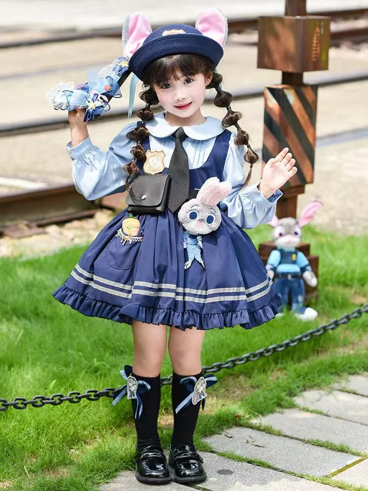 洛丽塔连衣裙儿童女童洋气秋季女孩日常简款兔子警官长袖（简款）