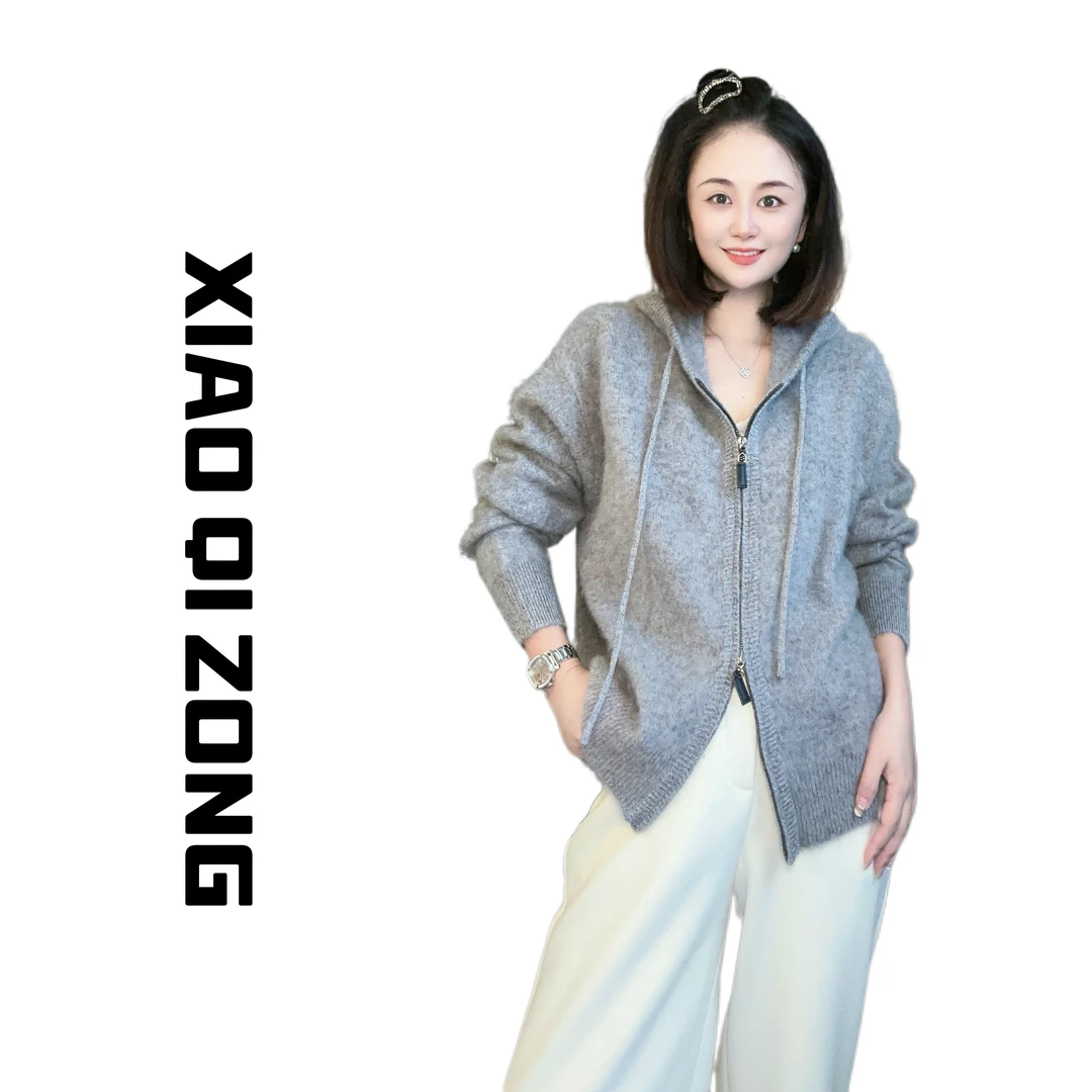 【小琪总】小众炸街潮流羊毛拉绒女士连帽衫针织女LX781-92766