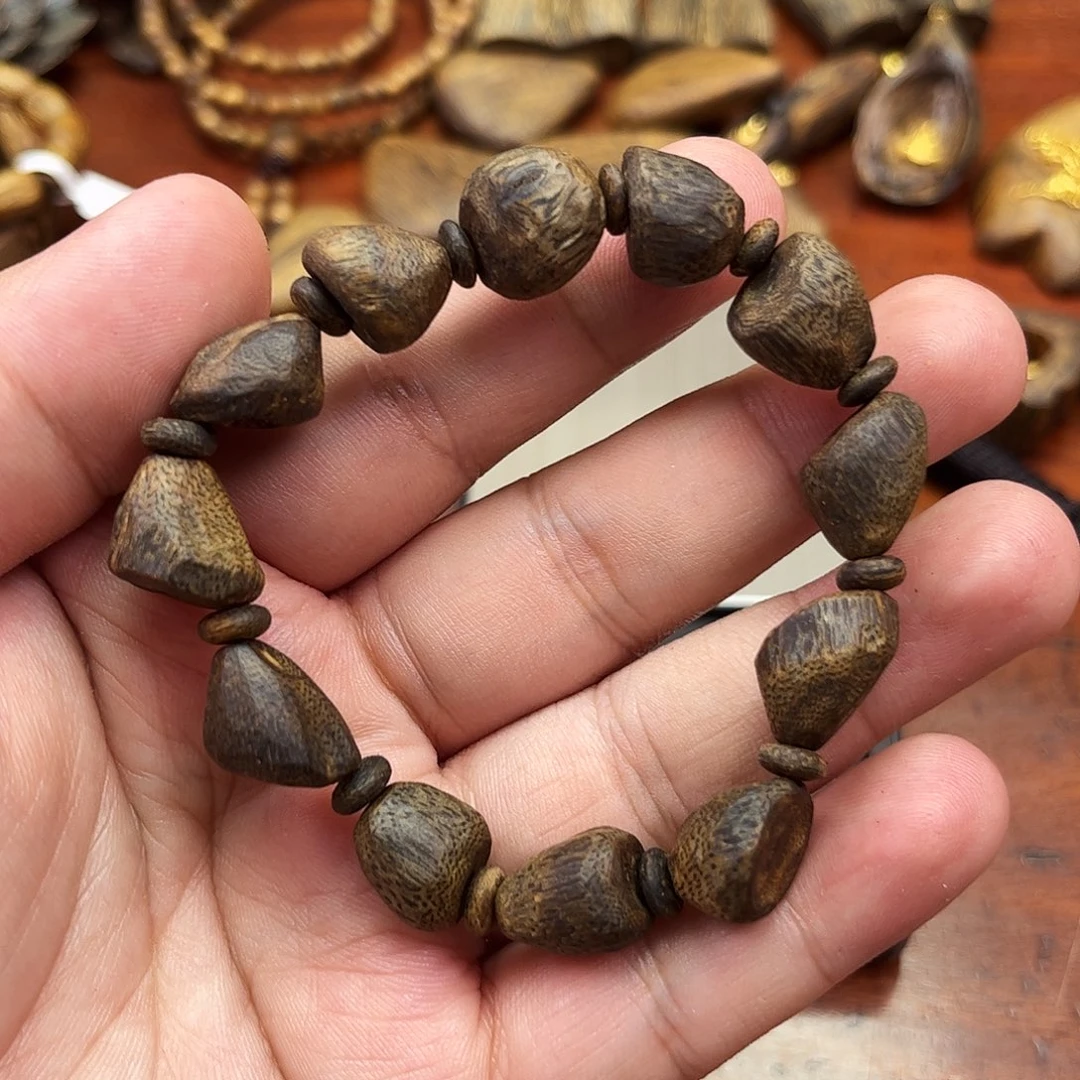 手串沉香奇楠沉香沉水树丁单圈手串一条