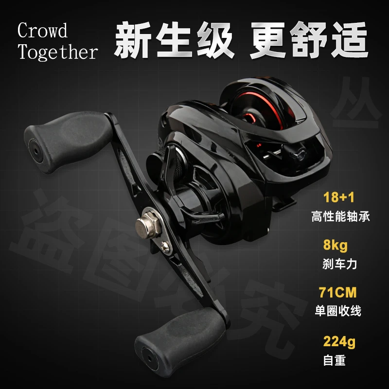 2025新款 红C 路亚水滴轮远投泛用金属渔轮防炸线打黑雷强鱼轮