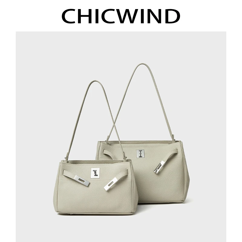 CHICWIND头层小牛皮凯莉包 经典轻奢女士单肩斜挎腋下包#9002