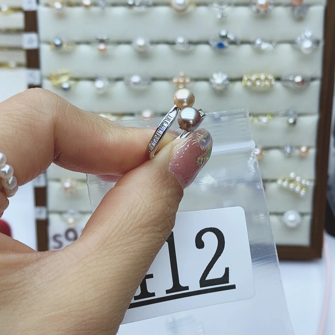 淡水珍珠戒指银S925镶嵌卓*412