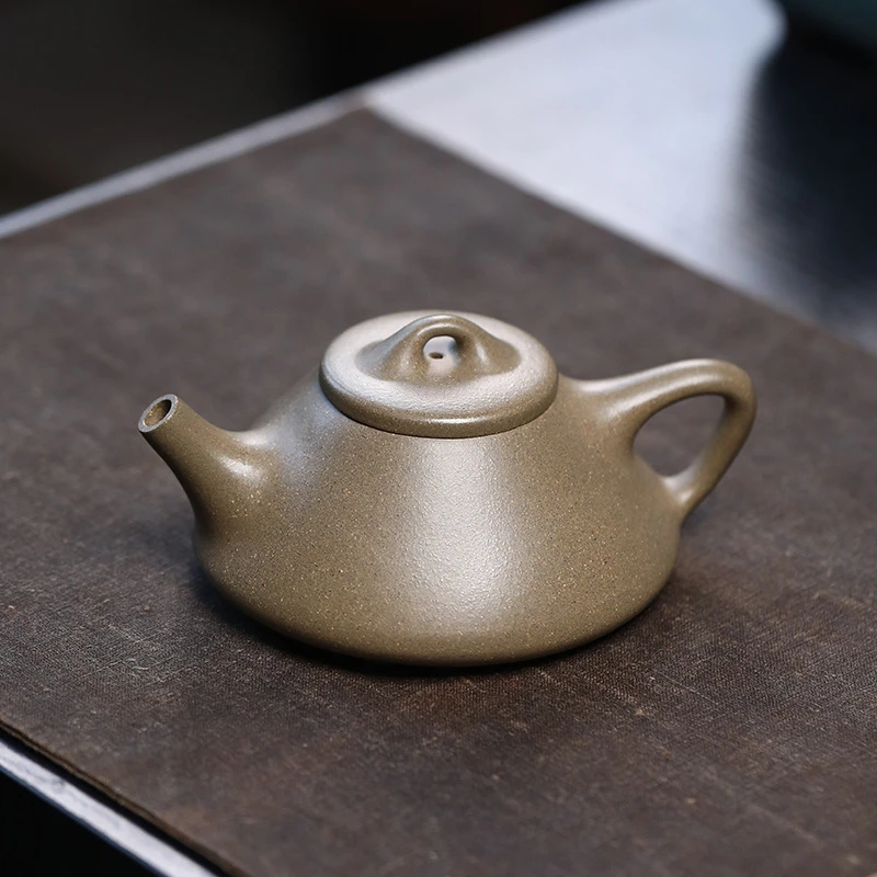 宜兴紫砂壶手工茶壶原矿紫砂松华青段子冶石瓢 茶具礼品茶壶