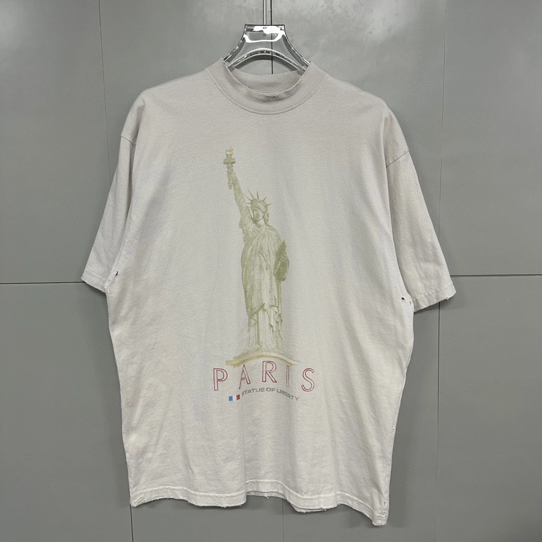 全新未使用  Balenciaga 巴黎世家 自由女神印花短袖 M码 D14211