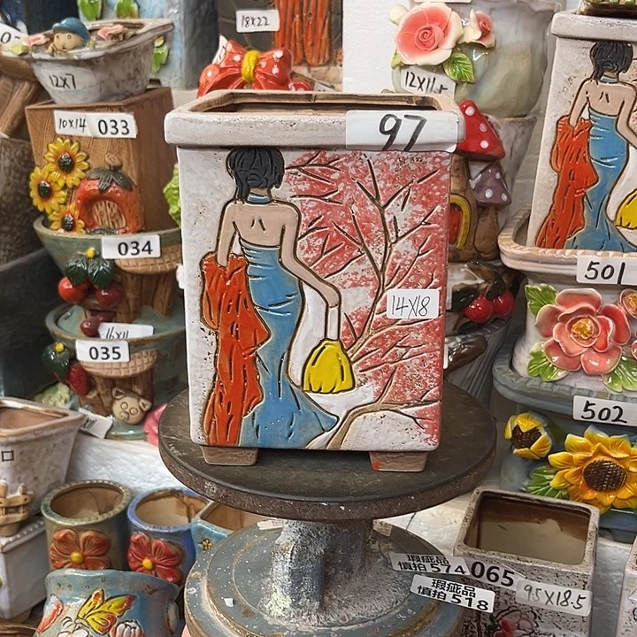 粗陶材质多肉花盆