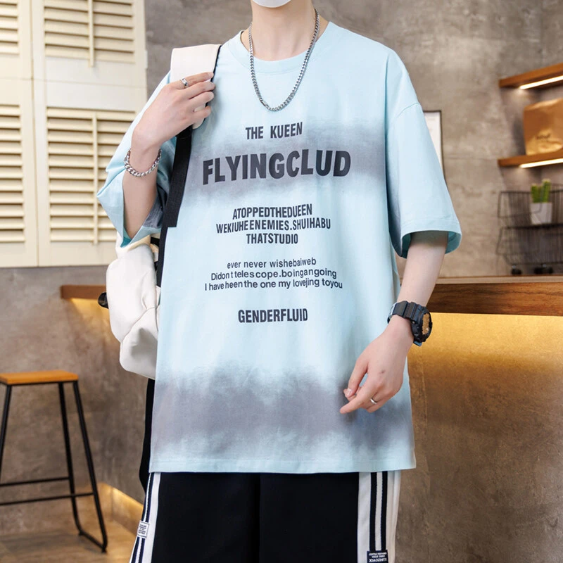 2025夏季新款青少年大童透气舒适短袖外穿休闲宽松百搭时尚学生潮