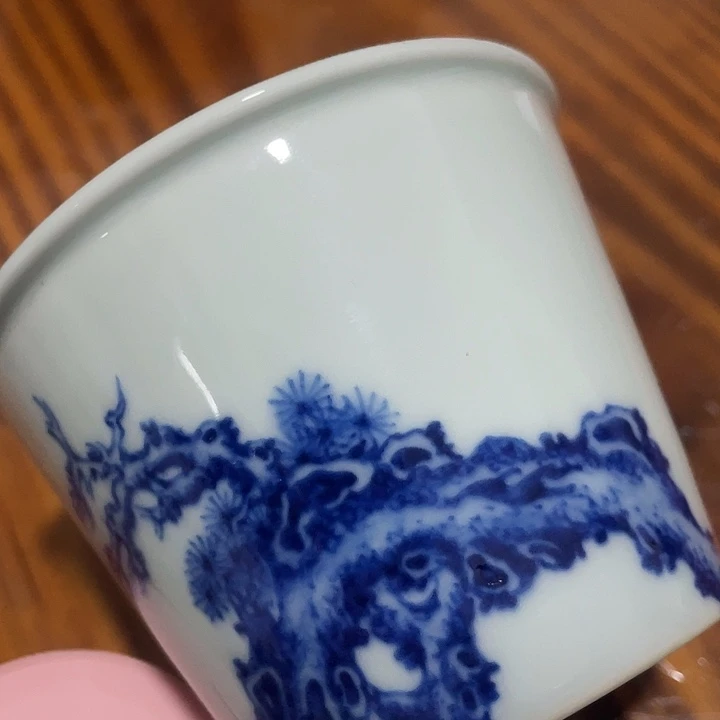 青花釉里红主人杯