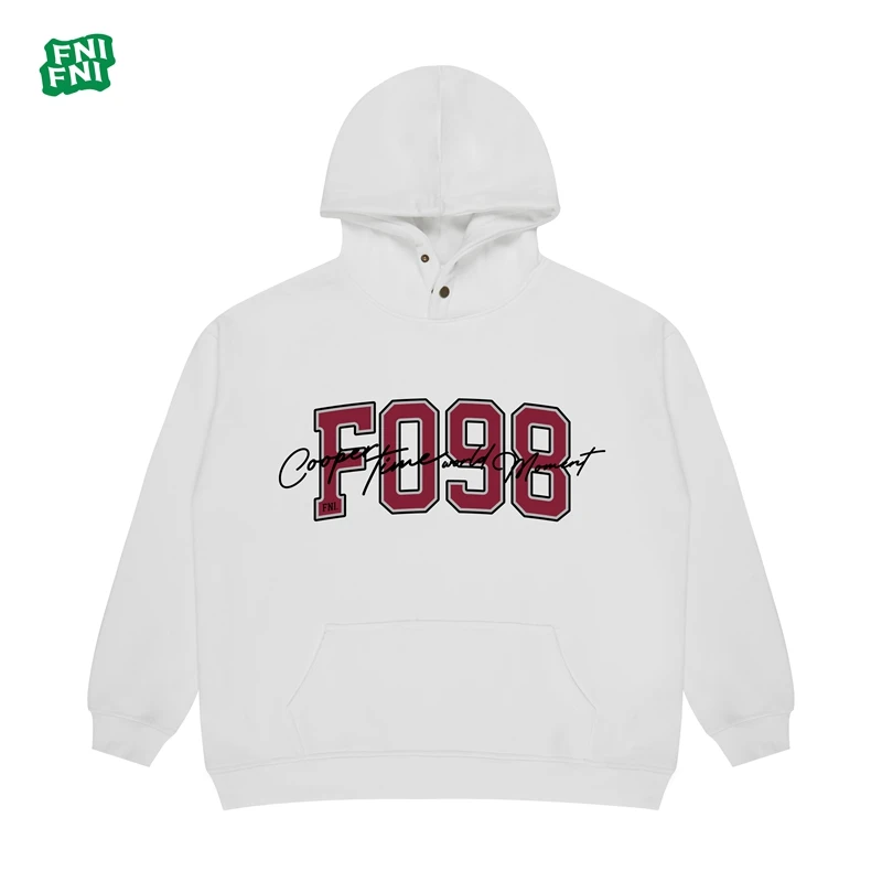 FNI国潮重磅棉（F098）男女同款加绒连帽卫衣24年早秋发泡