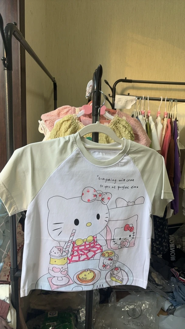 潮牌女童男童夏款连衣裙学院风短袖洋气公主裙