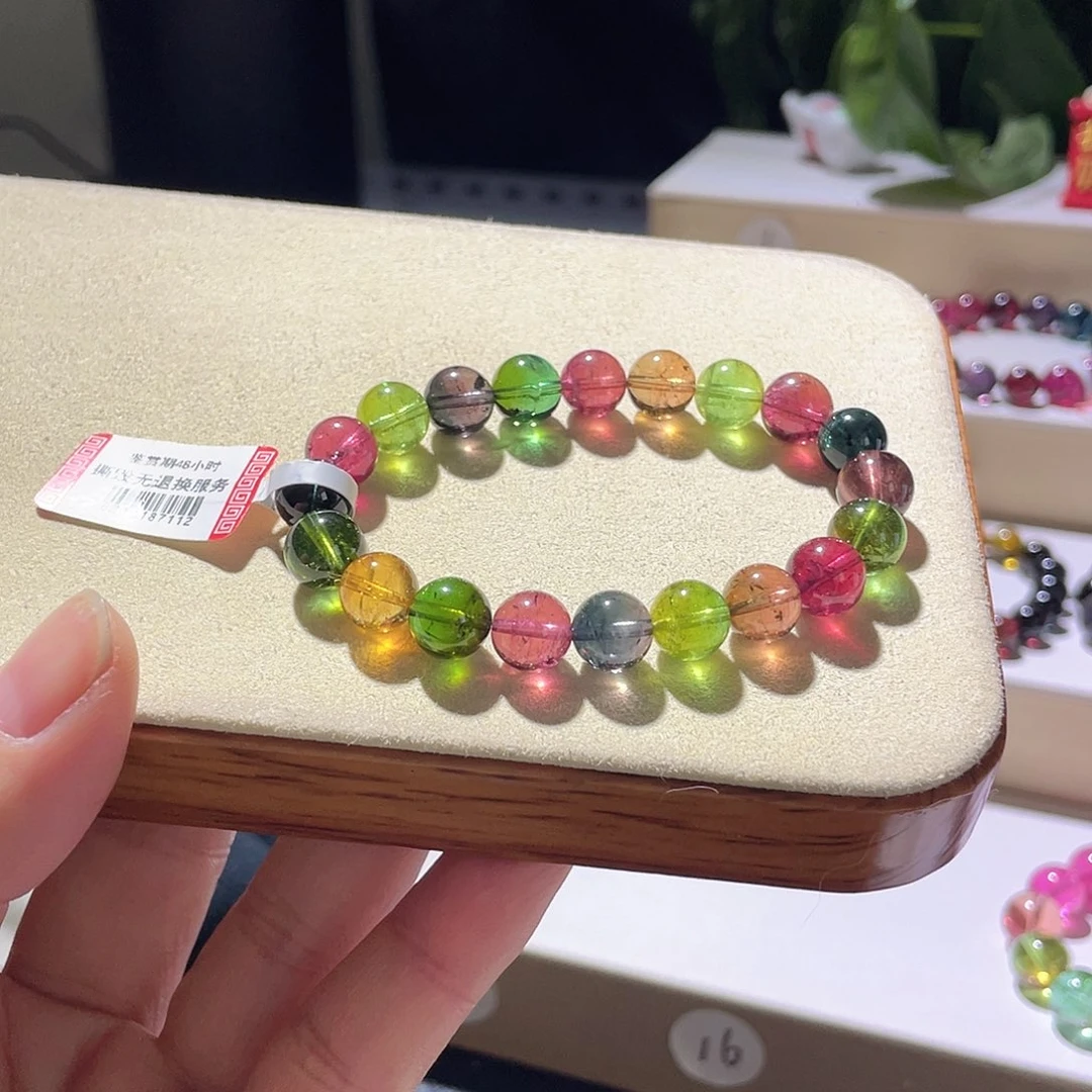 未镶嵌手链碧玺福利款糖果碧玺玻璃体8.7左右