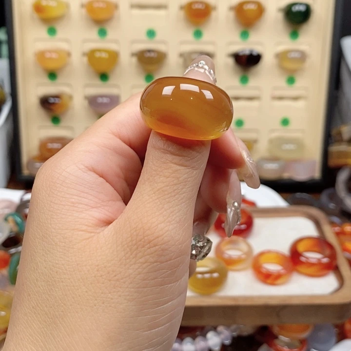 合金戒指玛瑙/玉髓连**朵