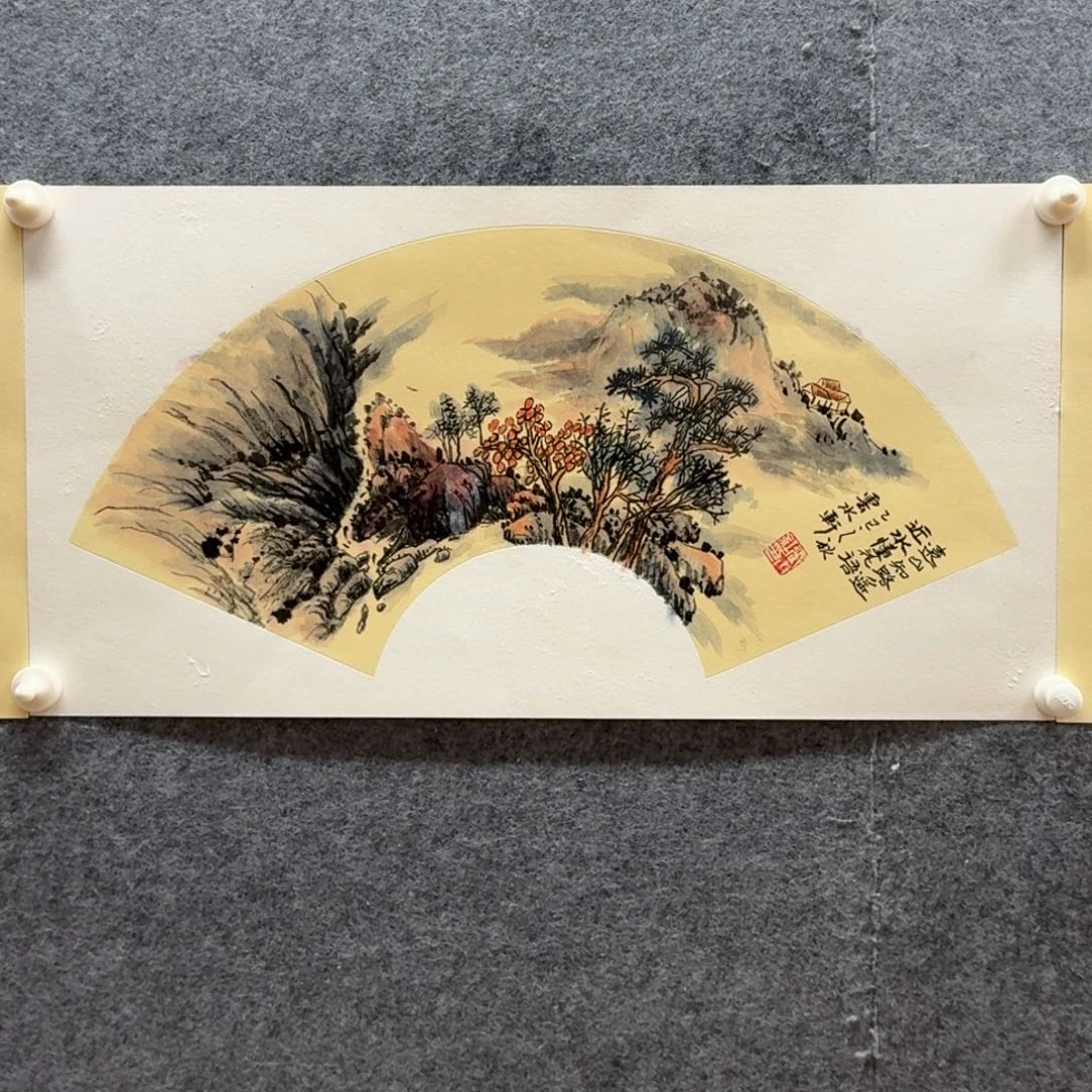 国画3366卡纸作品山水