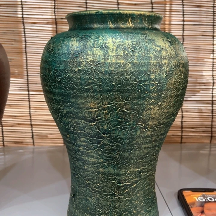 16.9-1鱼尾绿浮微瑕土陶