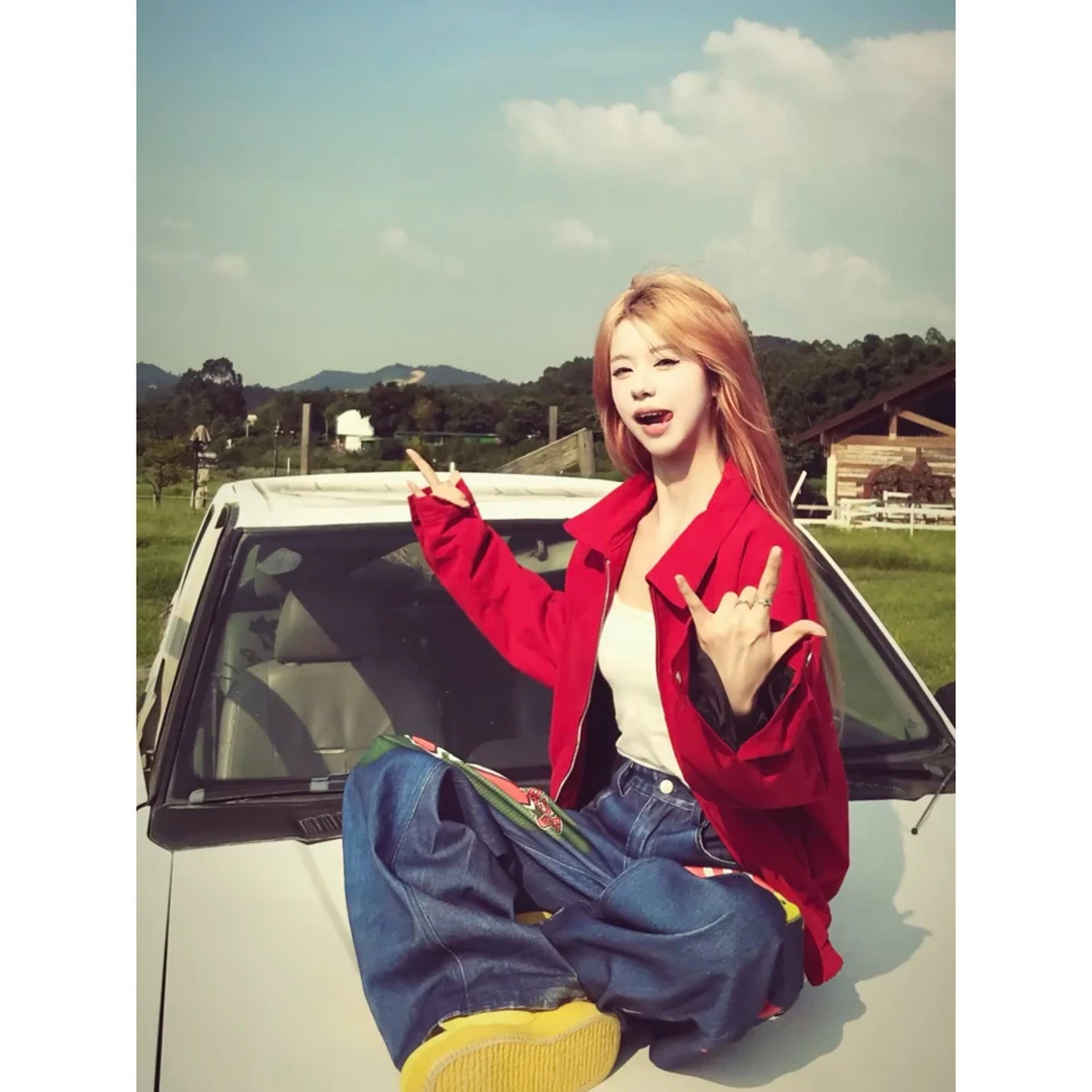 红色哈灵顿夹克女早春外套复古翻领长袖拉链开衫宽松休闲短款外套